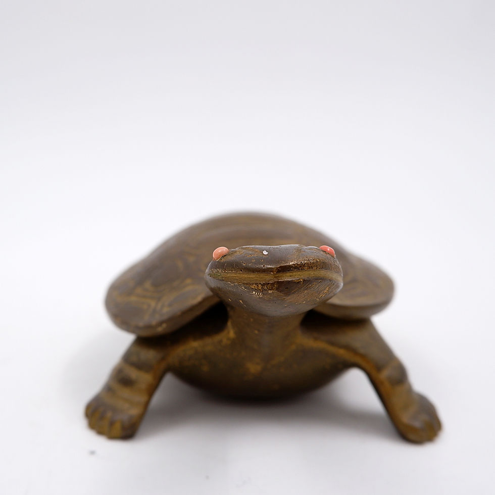 Miniature : Vintage bronze Turtle Trinket Box
