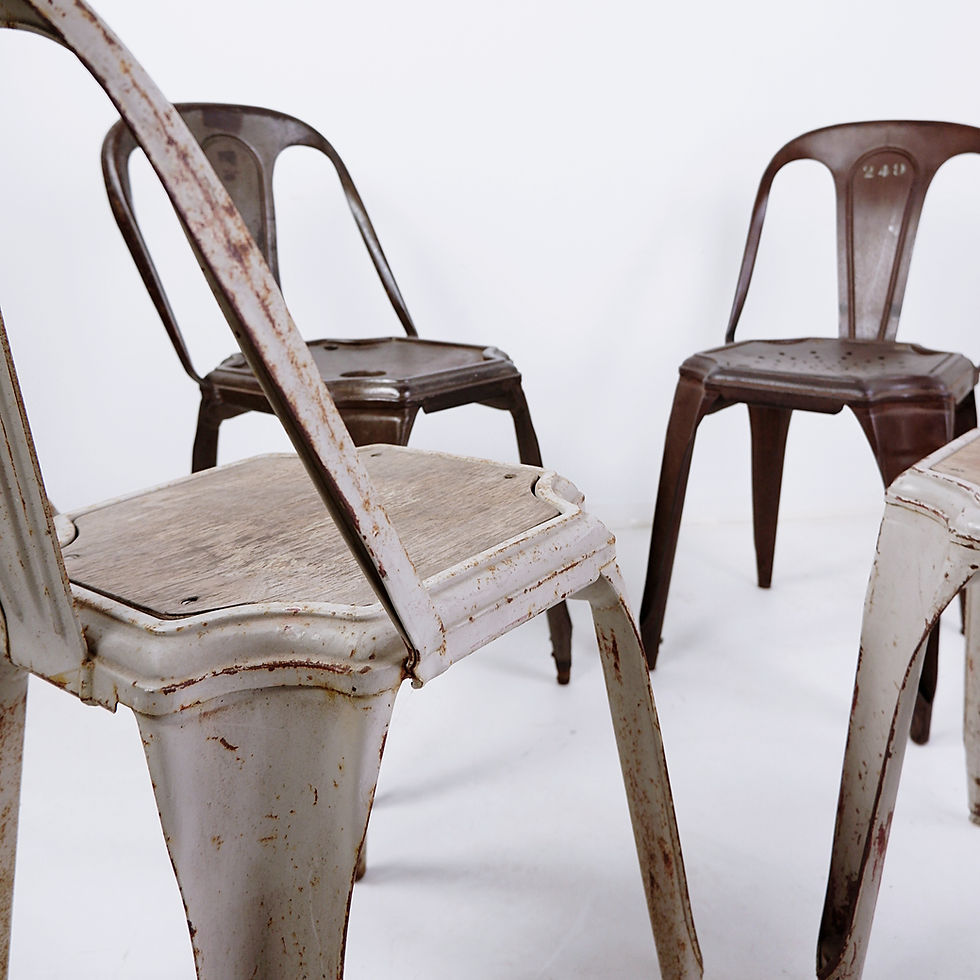 Miniature : Stackable Industrial Bistro Chairs by Fibrocit of Belgium - 4 available - 1950s