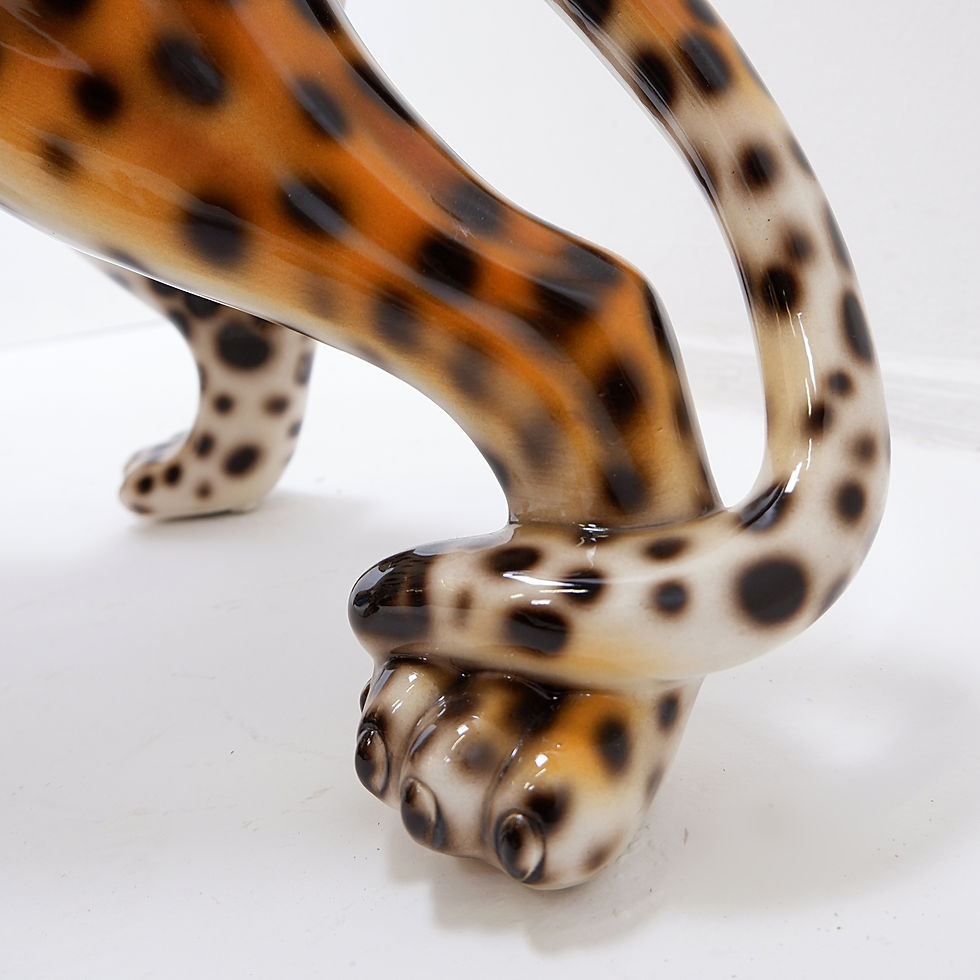 Miniature : Ceramic sculpture of a leopard by "Ceramiche Boxer" - Italy
