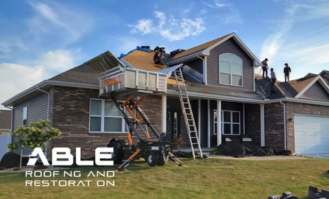 Full roof replacement with CertainTeed Landmark Pro Weatheredwood Shingles due to hail damage