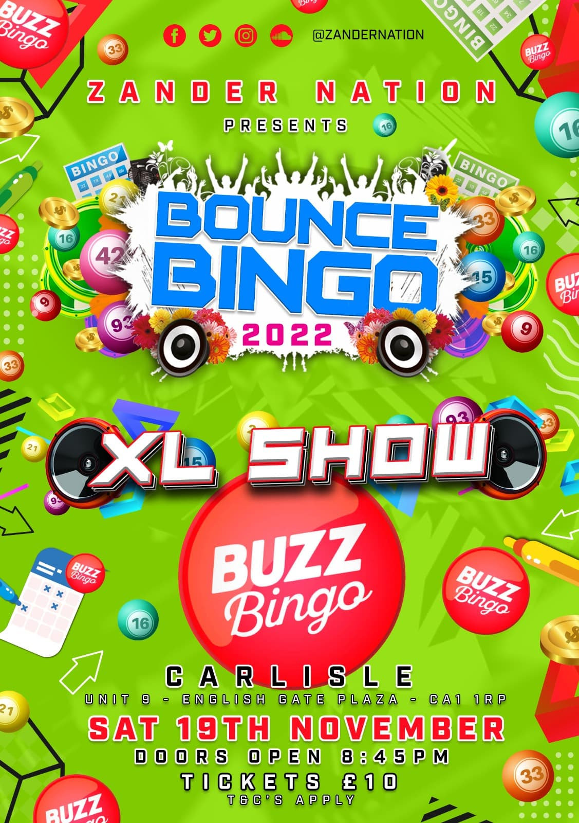 [Carlisle] Buzz Bingo (English Gate Plaza) Zander Nation