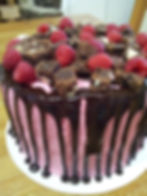 Raspberry chocolate brownie cake