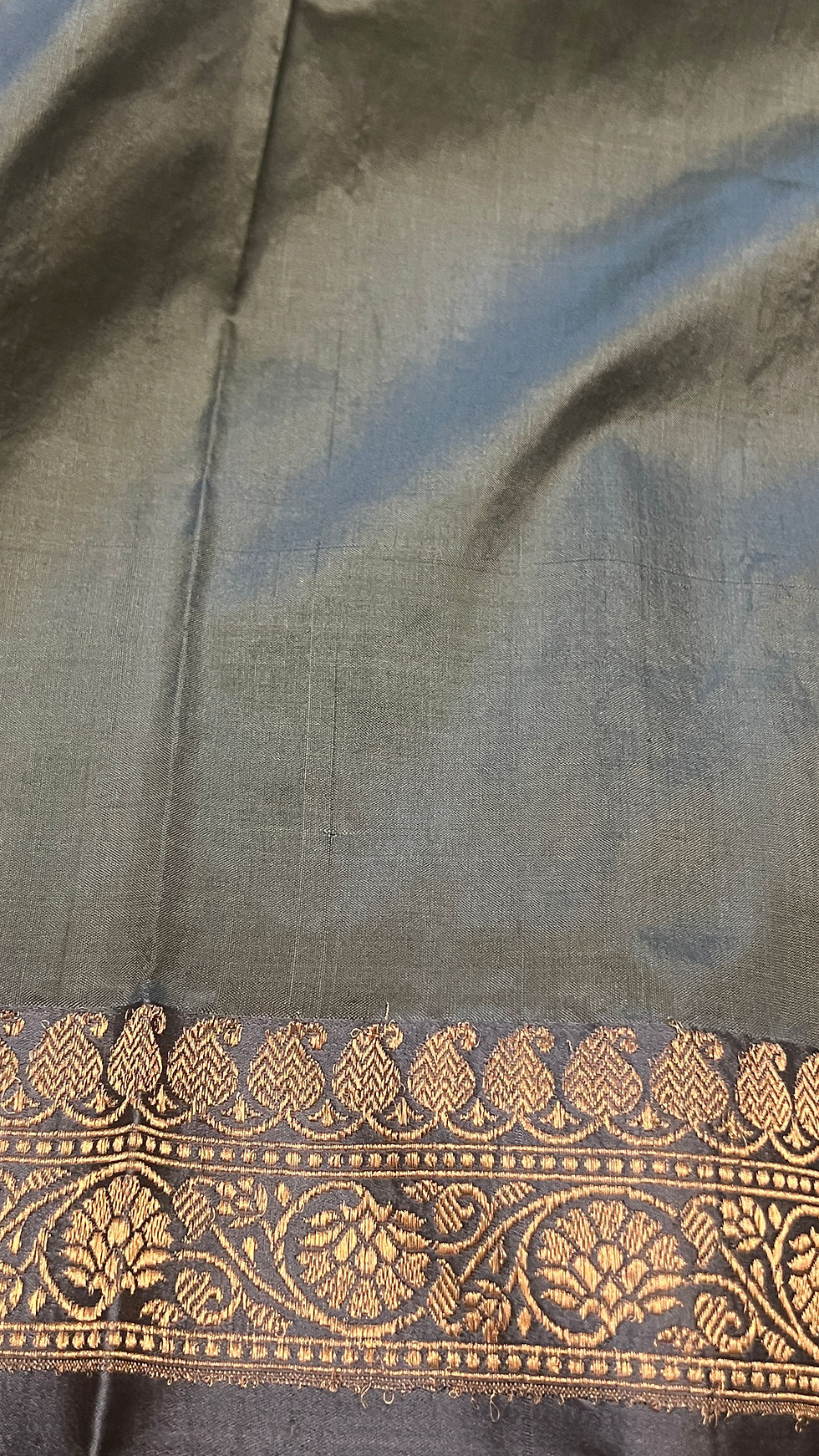Thumbnail: Marigold Nocturne yellow Kadhua Banarasi saree Blouse Piece