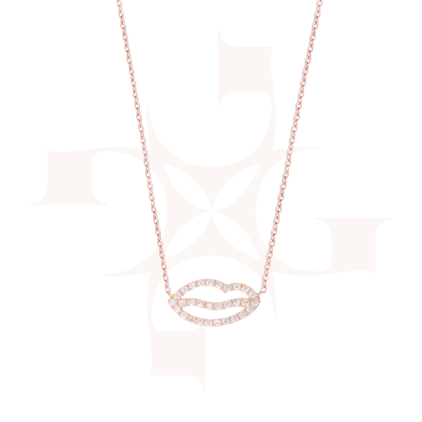 Pendentif Kiss Me Small - Or avec diamants - Petit