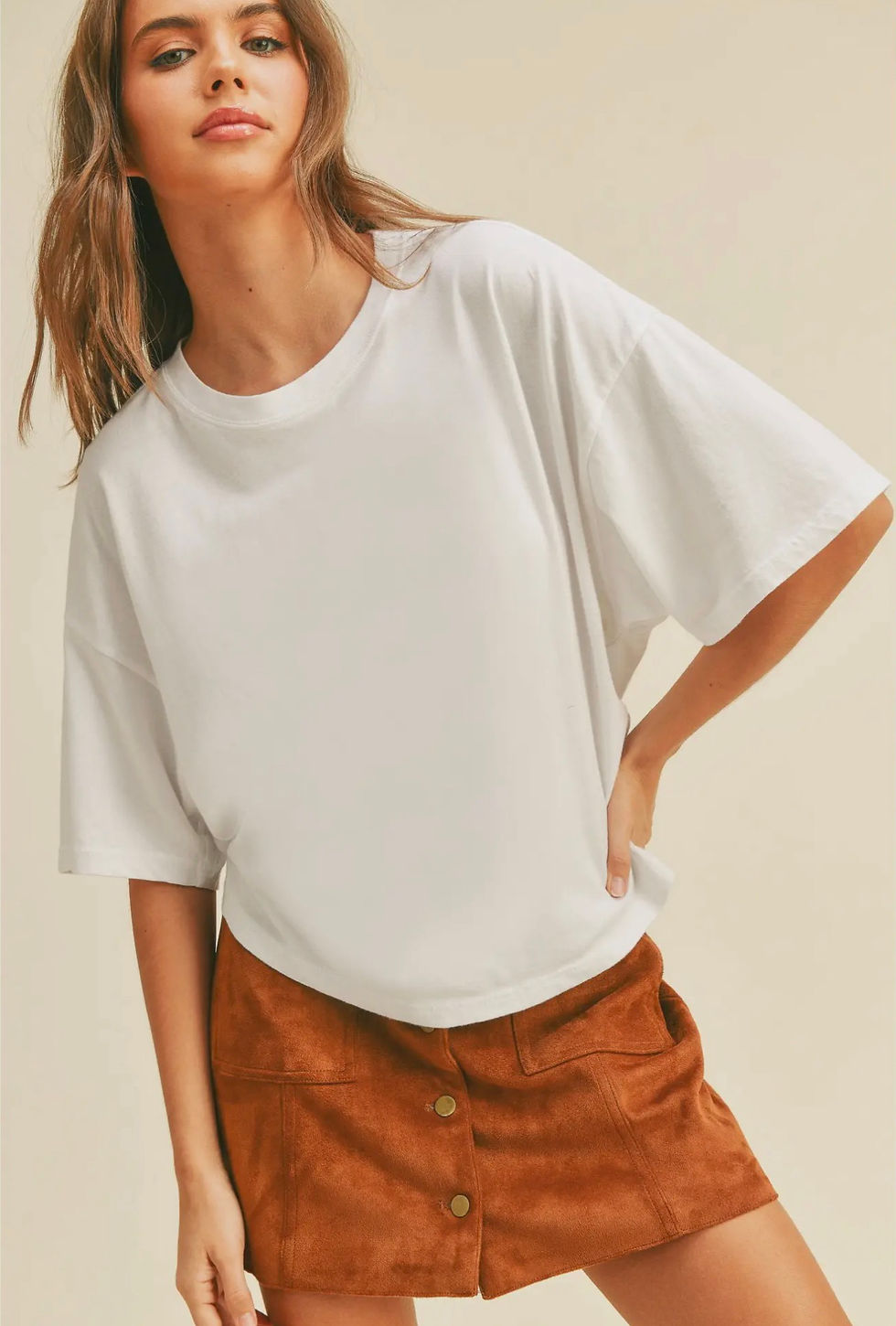 Thumbnail: Solid Long Crop Tee
