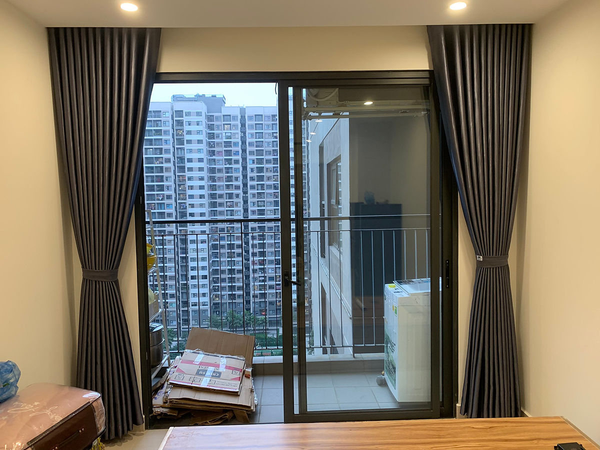 Rèm vải 1 lớp giá rẻ cho phòng khách chung cư căn hộ