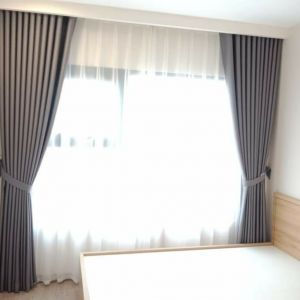 Rèm vải 2 lớp giá rẻ cho phòng ngủ chung cư căn hộ