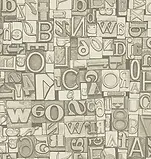 Muestra de papel tapiz Structure con diseño de letras y números