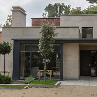 fachada de casa moderna con revestimiento flexible para muros exteriores