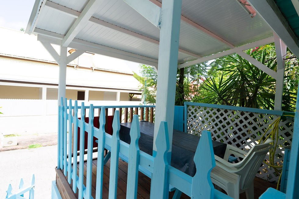 TERRASSE DE DEVANT AVEC BBQ RÊVE BLEU