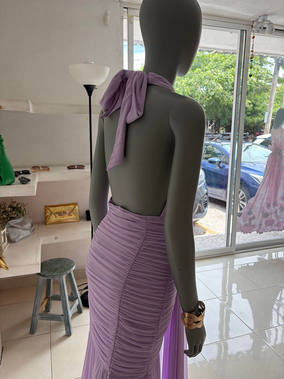 Miniatura: M385 vestido lila de tela mesh