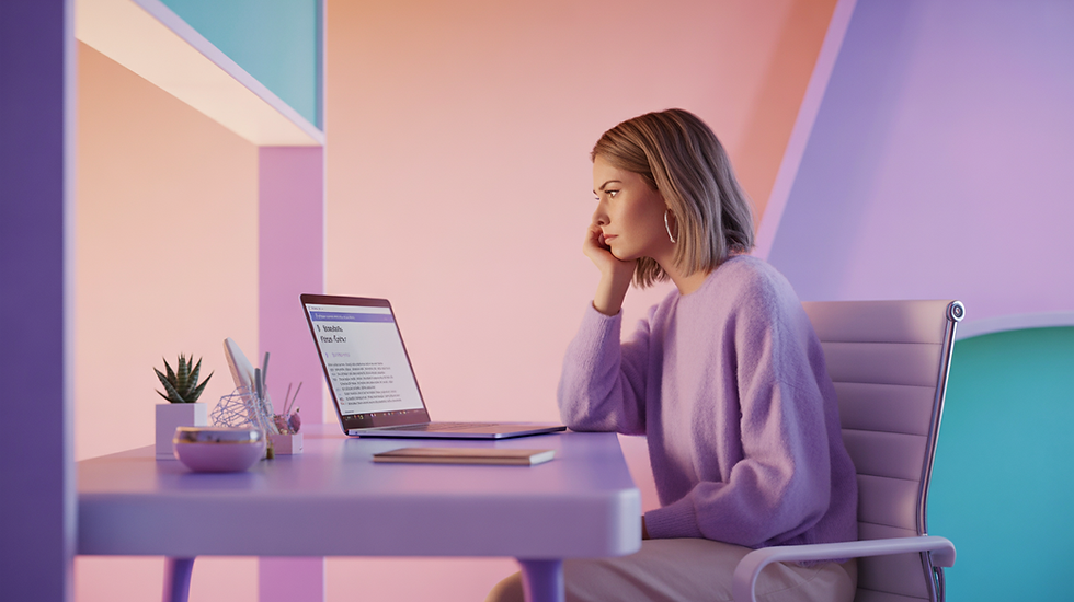Author staring at laptop with no book reviews on launch day