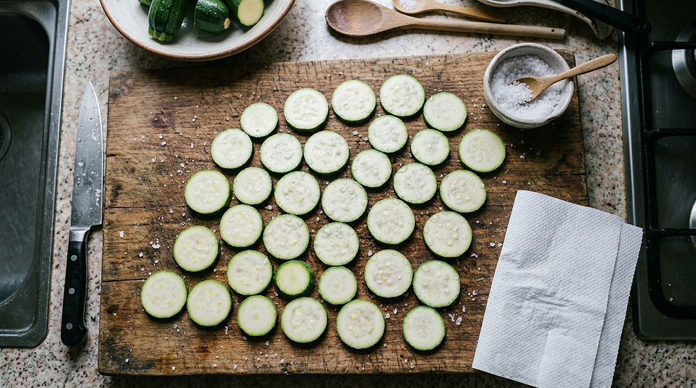 Golden crispy parmesan courgette crisps with dip on wooden board