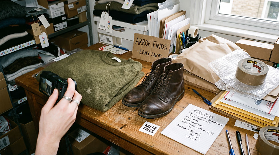 taking photos of preloved clothing 