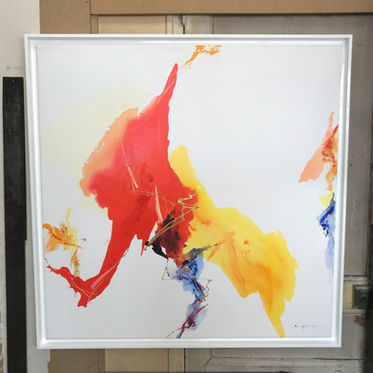 Peinture sur toile monté sur châssis encadré dans une caisse américaine bois blanche.
Encadrement sur mesure, cadre sur mesure, encadreur tableau, cadre tableau, cadre toile, châssis pour toile, cadre peinture sur toile, cadre toile peinture, toile sur cadre