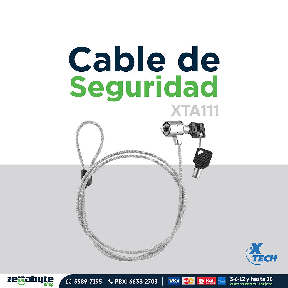 Xtech Cable de seguridad para laptop 6 FT XTA111