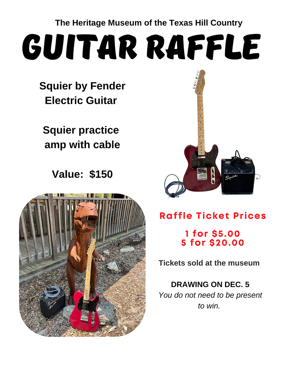 Guitar Raffle Tickets on Sale!