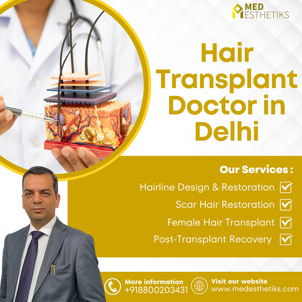 Dr. Lokesh Handa performing a professional Hair Transplant in Delhi at Med Esthetiks clinic.