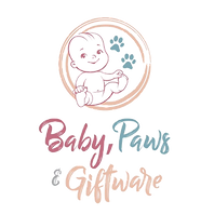 Logo for a small gift shop selling mugs, coasters, magnets, and baby onesies with witty and humorous text.