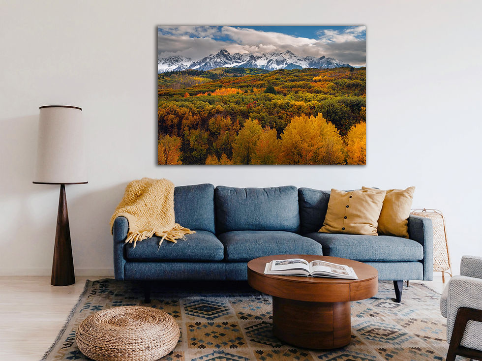 Thumbnail: photo over couch San Juan Mountains Autumn - Colorado Fall Colors Landscape Fine Art Print by Daniel Forster Photography