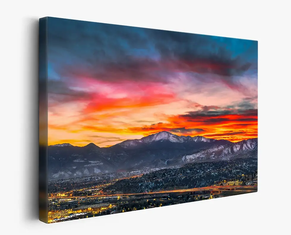 Thumbnail: canvas print of Pikes Peak Fine Art Photography Print - Colorado Springs Landscape Wall Art by Daniel Forster