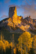 Chimney Rock Fall Colors Photo - San Juan Mountains Landscape Print by Daniel Forster