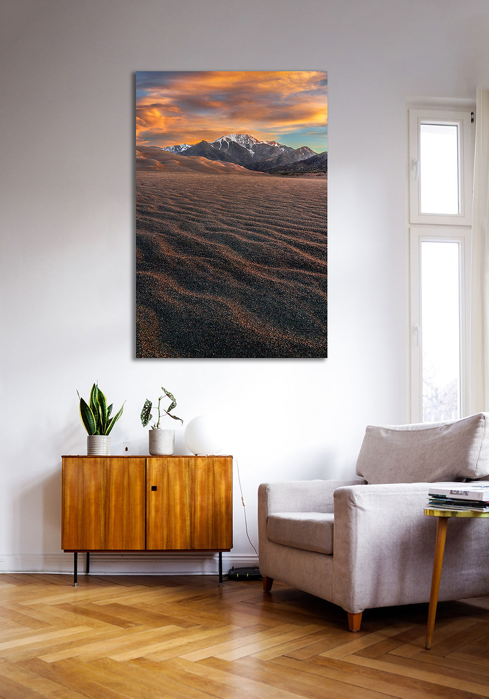 Thumbnail: Living room photo of Great Sand Dunes National Park Landscape print - Sunset Photo - Fine Art by Daniel Forster Photography