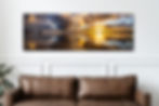 photo over couch of Cannon Beach Sunset Panorama Wall Art | Oregon Coast Photography Print by Daniel Forster Photography