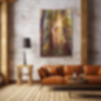 image over couch of Redwood Forest Photo - California Fine Art Print - Nature Picture by Daniel Forster