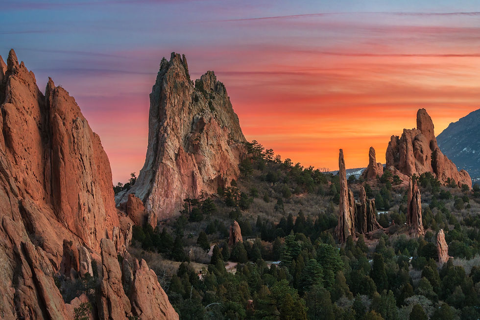 Garden of the Gods Sunset Photo - Colorado Springs Fine Art Photography Print by Daniel Forster