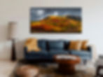 photo on wall over couch of Brilliant Fall Colors Cimarron Hillside - Colorado Autumn Photography Print by Daniel Forster