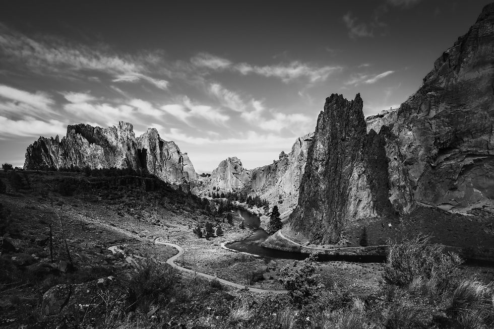 Black and White Smith Rock State Park Photo - Fine Art Photography Print by Daniel Forster