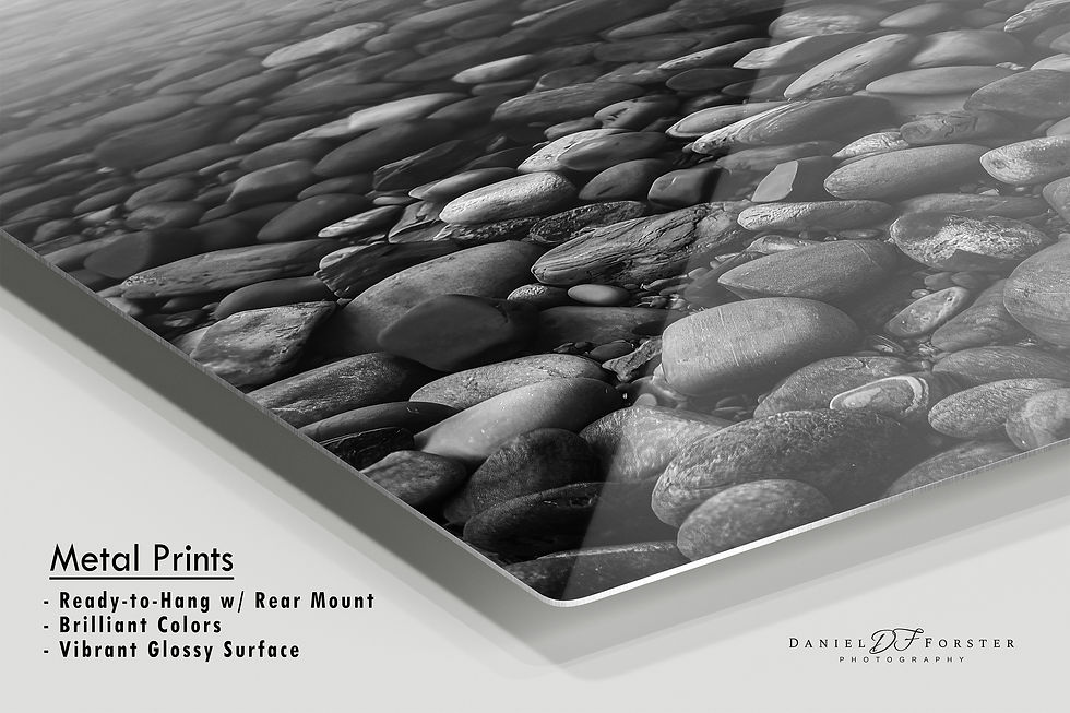 Thumbnail: metal print of Fine Art Black and White Photo of Lake McDonald - Glacier National Park Landscape print by Daniel Forster