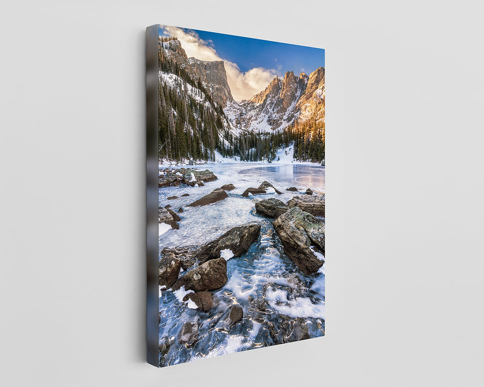 Thumbnail: Canvas print of Rocky Mountain National Park - Dream Lake & Hallet Peak Landscape Photography Print by Daniel Forster