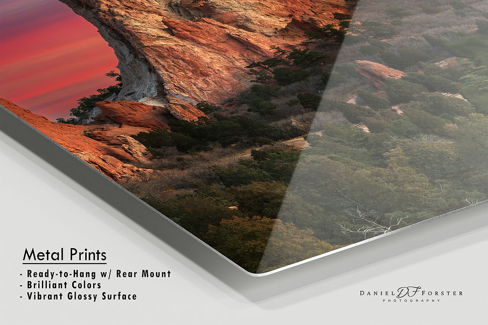 Thumbnail: metal print of Garden of the Gods Sunset Photo | Gray Rock Cathedral Spire Photography Print by Daniel Forster