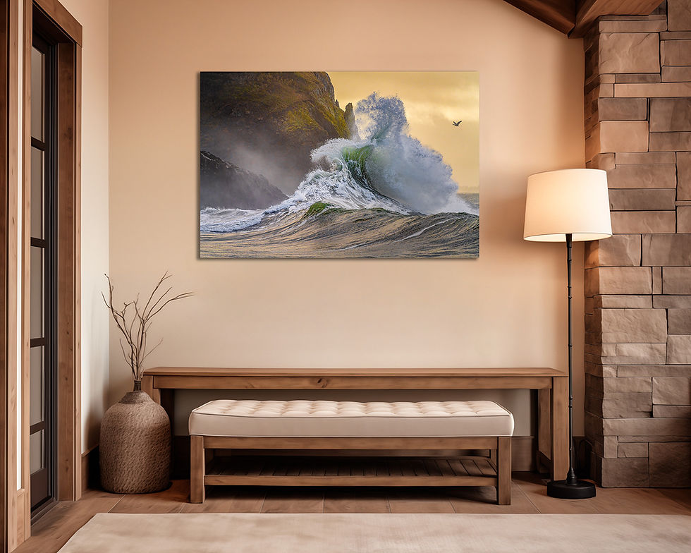 Thumbnail: Photo in foyer of Big Wave at Cape Disappointment State Park - Seascape Fine Art Print by Daniel Forster Photography