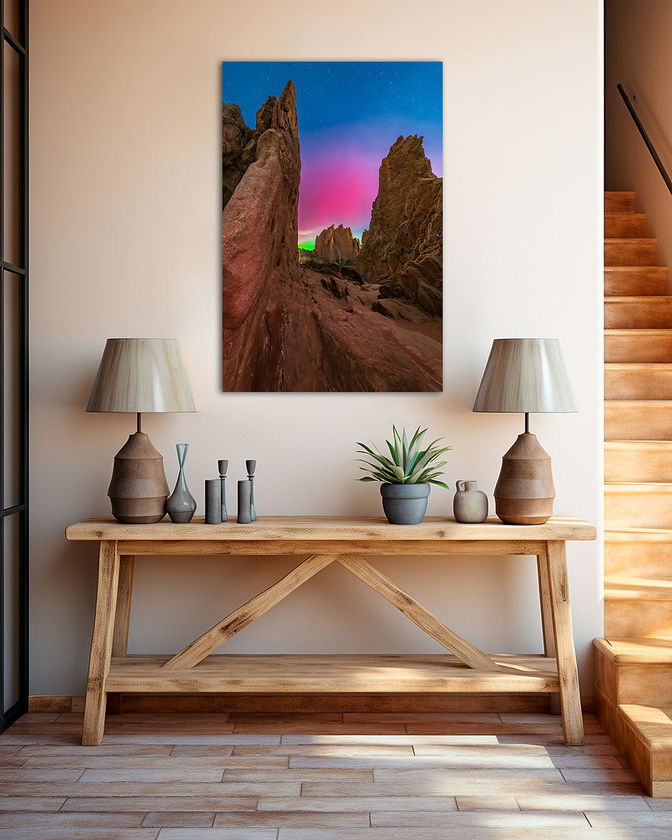 photo in foyer of Nightscape Photography Print - Garden of the Gods Aurora Night Sky Fine Art by Daniel Forster