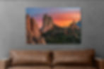 photo over couch of Garden of the Gods Sunset Photo  - Colorado Springs Fine Art Photography Print by Daniel Forster
