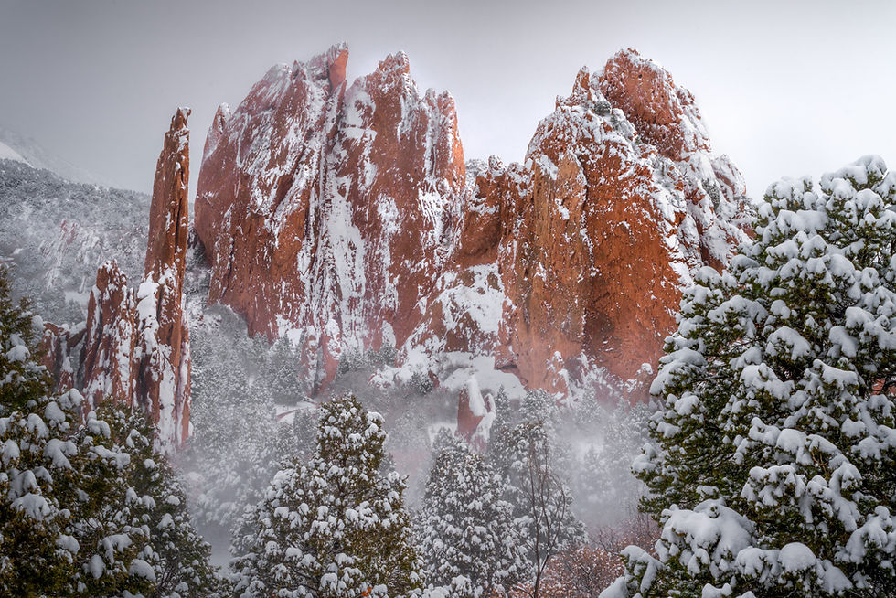 Garden of the Gods Winter Photo | Snow Storm Colorado Springs Print by Daniel Forster