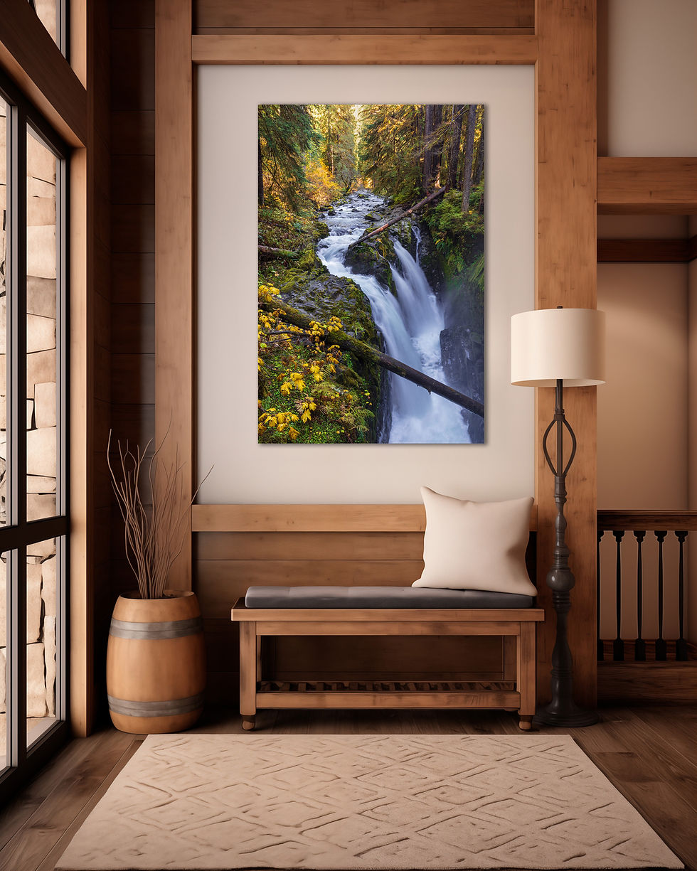 Mockup of Sol Duc Falls Photo - Olympic National Park Waterfall Photography Print by Daniel Forster