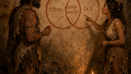 Archaeologists' reconstruction of art found in 'Venn Diagram Cave' in Wales