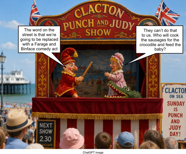 Seaside entertainment will change to represent a drunk Punch