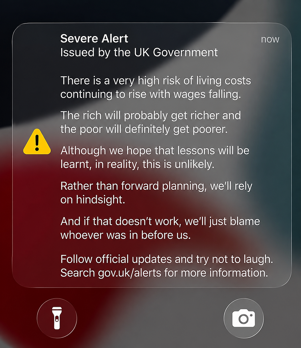Brits stunned by unprecedented honesty of latest government alert
