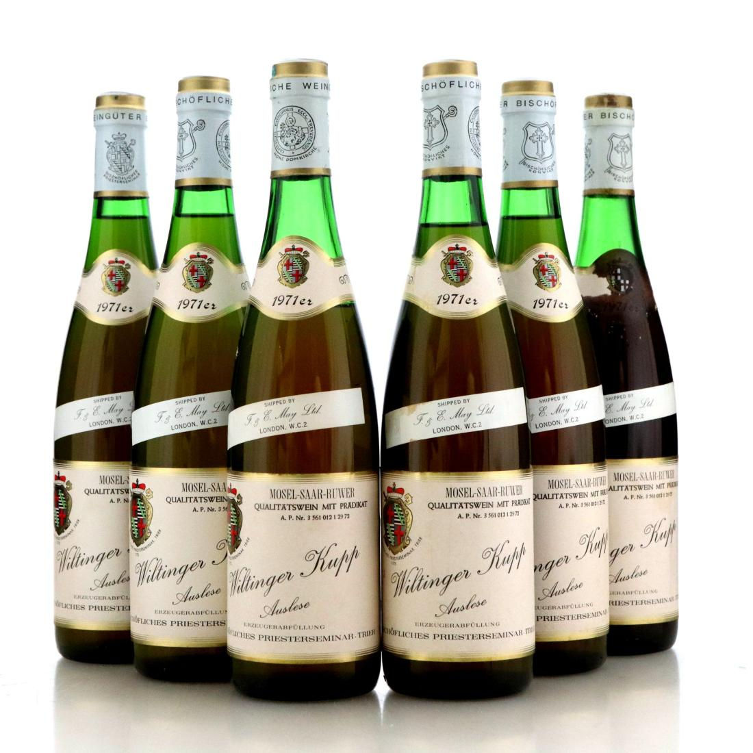 Bisch fliches Priesterseminar Trier Wiltinger Kupp Riesling Auslese 1971 x 6