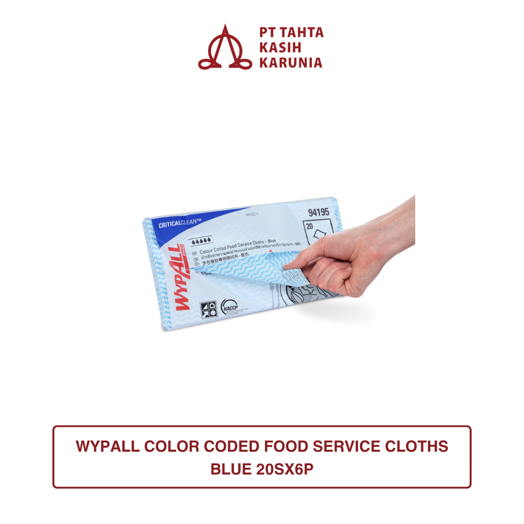WYPALL COLOR CODED FOOD SERVICE CLOTHS BLUE 20SX6P