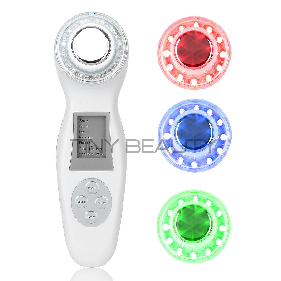 4合1超聲波/正負離子/彩光/按摩美容儀