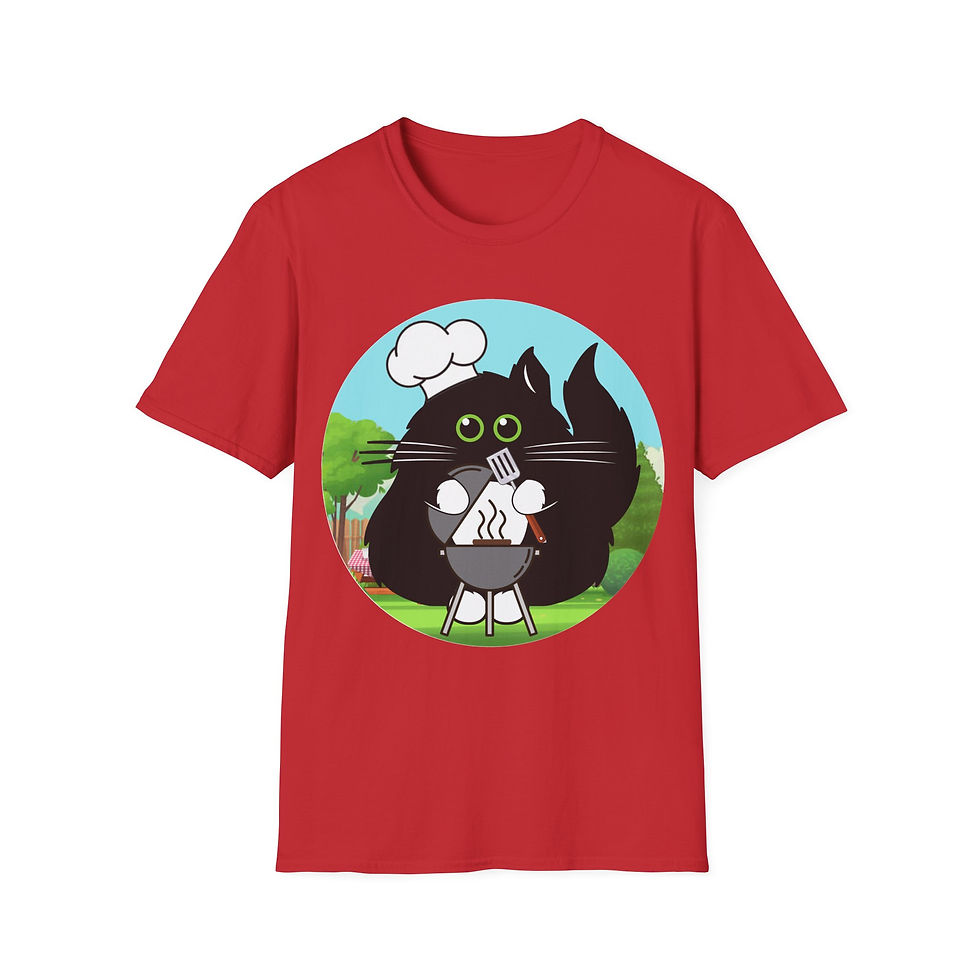 Thumbnail: Big Moo's Cat-Dad Unisex Softstyle T-Shirt