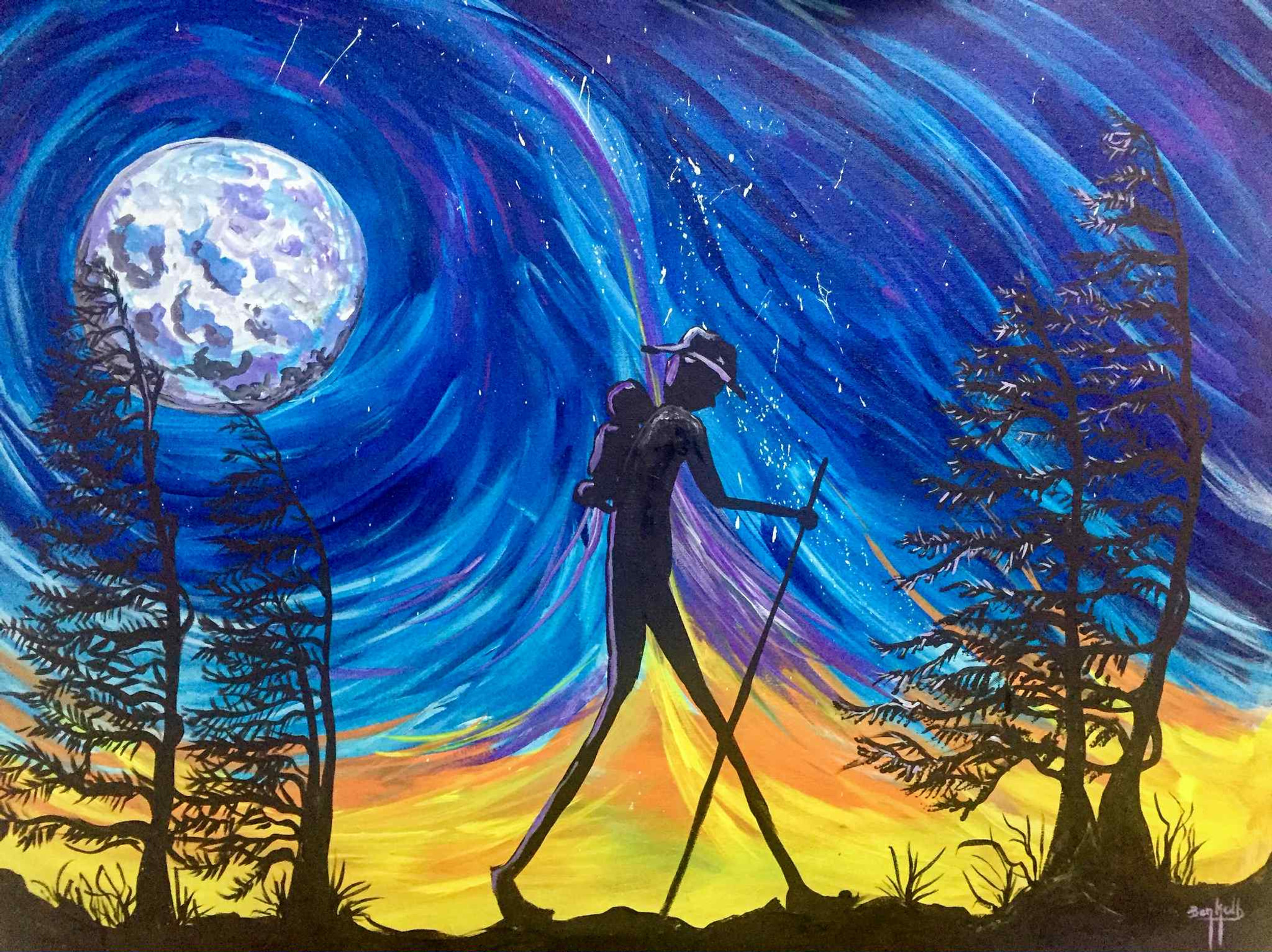"Night Hiker" 12" x 16" print