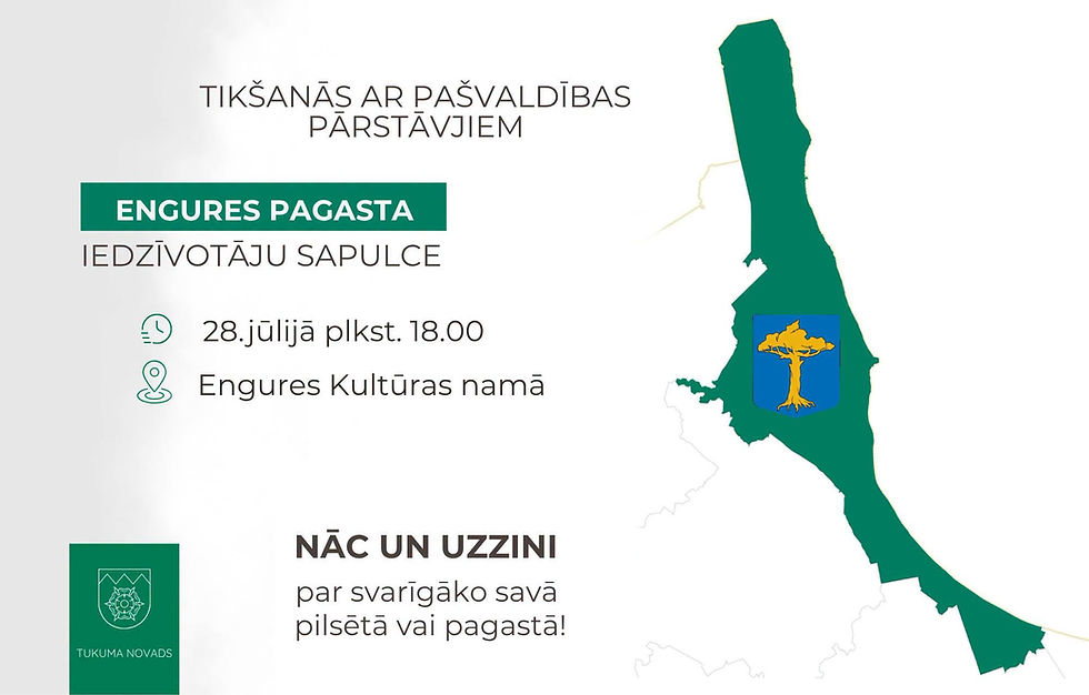 Aicinām Engures pagasta iedzīvotājus uz tikšanos ar Tukuma novada pašvaldības pārstāvjiem!