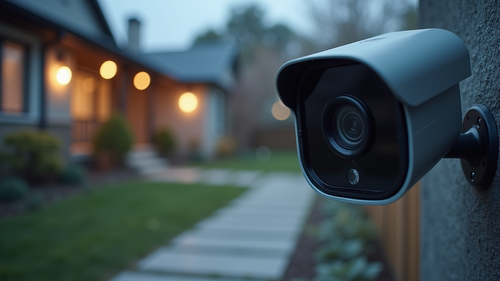 High angle view of a high-tech home security system